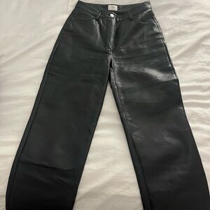 Aritzia Melina black leather pants
